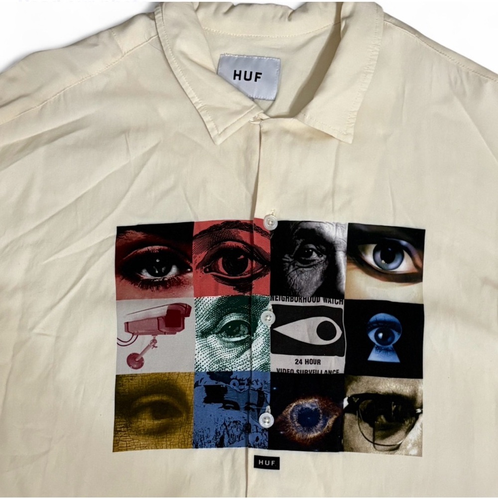 HUF Eye Graphic Collage Shirt in Cream
